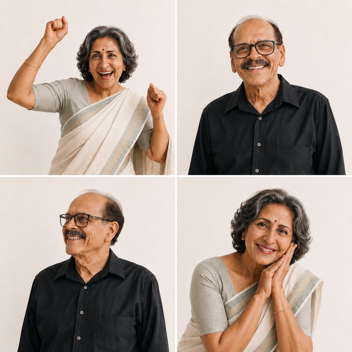 Four cheerful, independent seniors — the parents Takesavillage visits